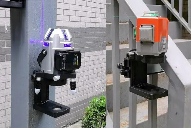 Alt view image 2 of 5 - Wall Bracket Laser Level with Strong Magnetic Pivoting Base, 5/8" Male Thread & 360° Adjustable Support, L-Shape Mount with Adjustable Clip for Wall & Tube Adsorption, Height Adjustment Support