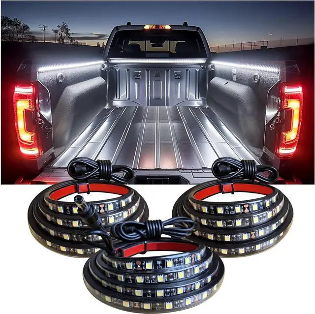 Main image of Truck Bed Lights LED Strip 3Pcs 60Inch, Cool Pickup Truck Bed Accessories Kit, Waterproof 12V 270 LED Lighting Strip for Pickup Camper Van SUV RV Boat