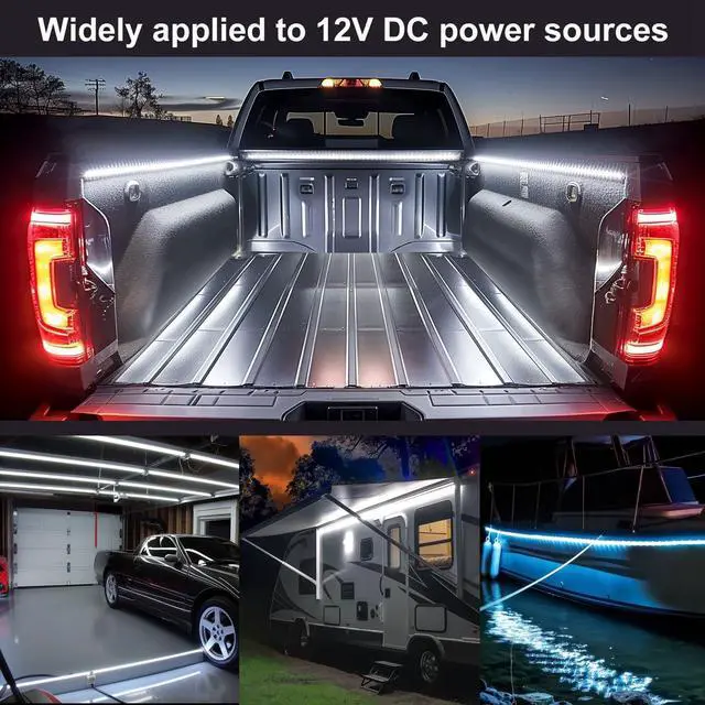 Alt view image 5 of 6 - Truck Bed Lights LED Strip 3Pcs 60Inch, Cool Pickup Truck Bed Accessories Kit, Waterproof 12V 270 LED Lighting Strip for Pickup Camper Van SUV RV Boat