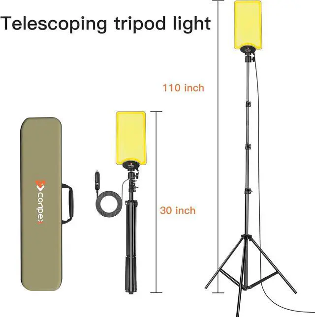 Alt view image 4 of 7 - Telescopic LED Camping Lights 18000 Lumens - Tripod, Remote Control, Outdoor Telescoping Light with Stand