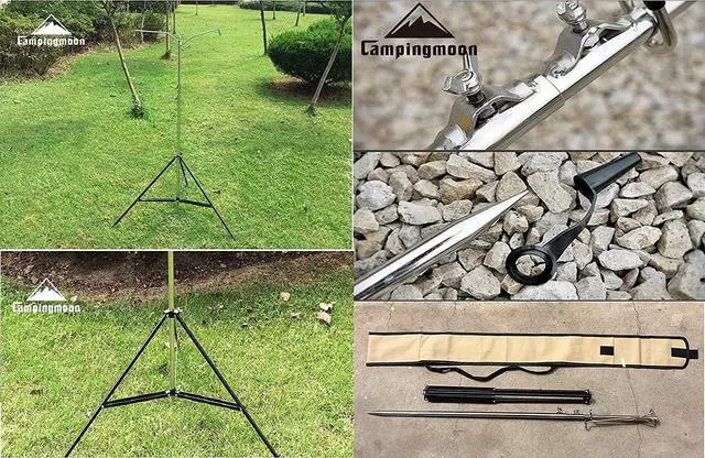 Alt view image 6 of 7 - Heavy Duty Stainless Steel Lantern Pile Driver Height Adjustable with Tripod Stand and Storage Bag D-240, D-243