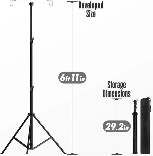 Alt view image 2 of 7 - Telescopic Height Adjustable Camping Lantern Tripod Stand | 2-Hook Lantern / Light Hanger Holder for Outdoor Camping Tent RV, Night Fishing & Patio