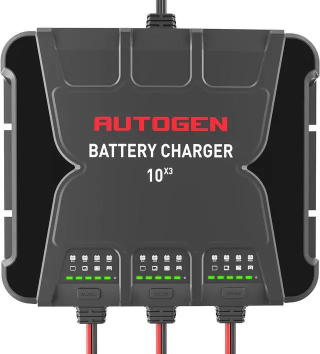 Main image of 3-Bank Smart Marine Battery Charger, 12V 30A (10A/Bank) Waterproof Onboard Boat Charger, Battery Maintainer and Desulfator for Deep-Cylce, AGM and Lithium(LiFePO4) Batteries