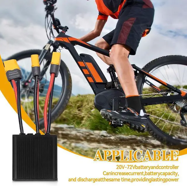 Alt view image 4 of 7 - Dual Battery Connector, 20V-72V DC E-Bike Dual Battery Discharge Converter XT60 Port Adapter Battery Capacity Double Battery Pack Switch Balancer (40A)