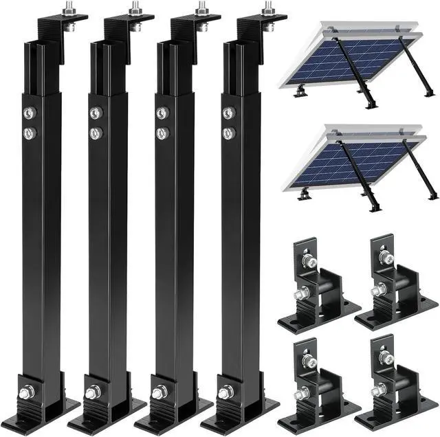 Main image of Solar Panel Mount, Aluminum Alloy Adjustable Solar Panel Tilt Mount Brackets, Black Baking Paint Anti-Corrosion Solar Panel Stand Suitable for 50W 70W 100W 150W 200W 300W 400W