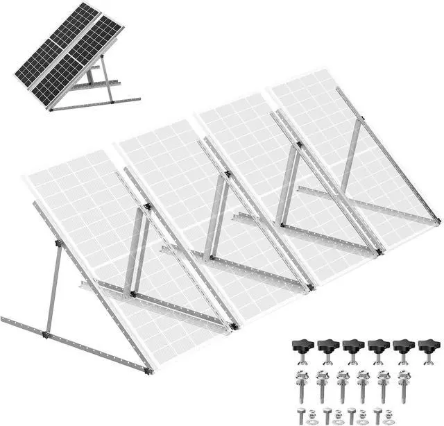 Main image of 4-Pack 45" Heavy-Duty Solar Panel Mount, Adjustable 0-90° Tilt Angle Anodized Aluminum Frame, Compatible with 100-400W Solar Panels for RV Roof, Boat, Camper & Off-Grid Use