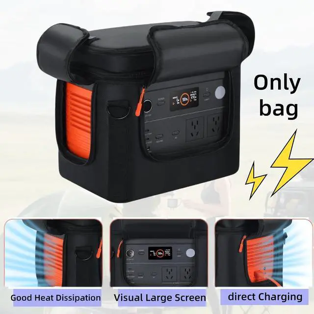 Alt view image 3 of 7 - For Jackery Explorer 1000 V2 Carrying Case - Portable Power Station Bag with Quick Access Window, Soft Padded Travel Case, Generator Cover (13.78×10.23×10.8in)