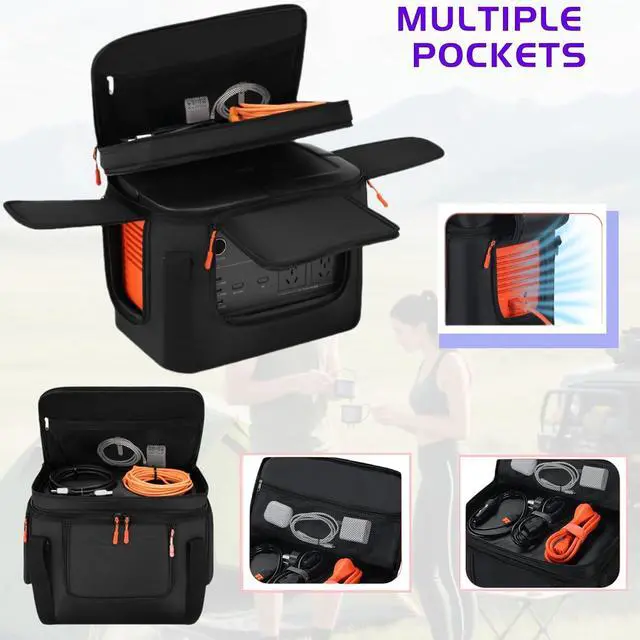 Alt view image 4 of 7 - For Jackery Explorer 1000 V2 Carrying Case - Portable Power Station Bag with Quick Access Window, Soft Padded Travel Case, Generator Cover (13.78×10.23×10.8in)