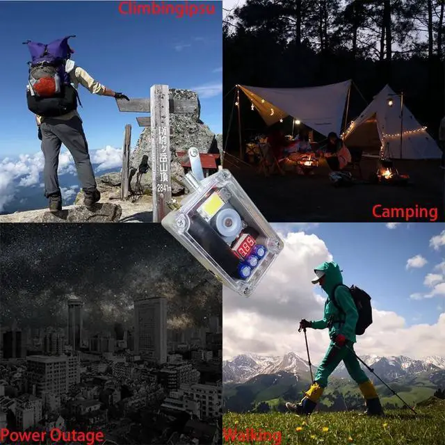 Alt view image 7 of 7 - Hand Crank Generator, Portable Emergency USB Charger with COB Light and Lighter, Compact Survival Light Gear for Outdoor Camping Hiking Blackouts and Emergency Preparedness GK1029