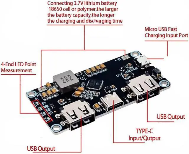 Alt view image 6 of 6 - 10-Pack IP5328P Dual USB Fast Charging Module, 18W | Boosts 3.7V to 5V, 9V, 12V, for phone and power bank fast charging, supports QC3.0, FCP, AFC