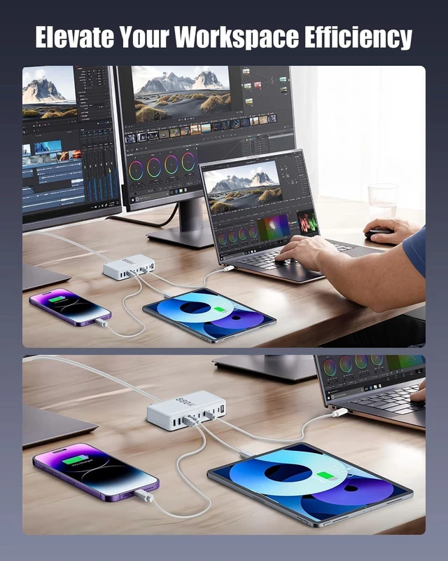Alt view image 7 of 7 - 880W USB C Charger Block,10-Port USB C GaN Multiple Port Charging Station