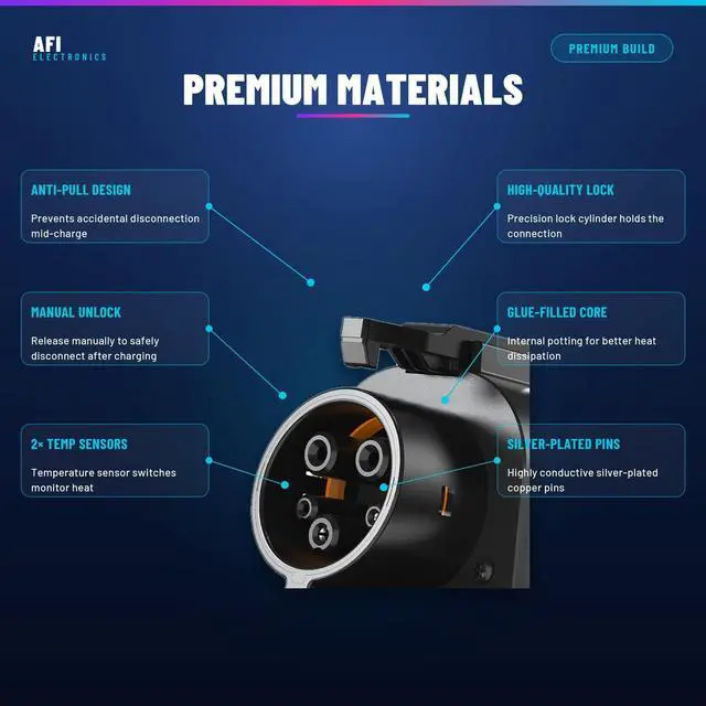 Alt view image 3 of 7 - AFI | NACS to CCS1 Adapter for Tesla Superchargers 500A 1000V DC Fast Charging, Compatible with Ford, Rivian, GM, Polestar, Volvo EVs Level 3 Charging, Plug & Play, Dual Safety Lock
