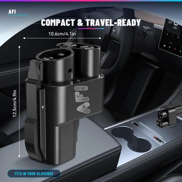 Alt view image 6 of 7 - AFI | NACS to CCS1 Adapter for Tesla Superchargers 500A 1000V DC Fast Charging, Compatible with Ford, Rivian, GM, Polestar, Volvo EVs Level 3 Charging, Plug & Play, Dual Safety Lock