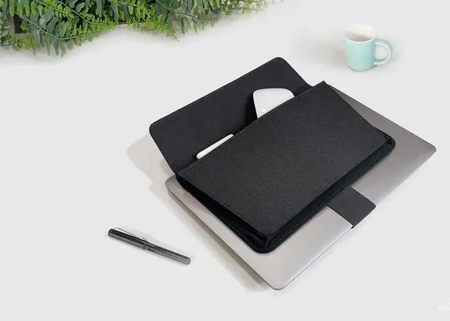 Alt view image 4 of 7 - FOLD PRO Portable Tech Organizer Attachable Device Pouch & Desk Sleeve | Gadget Case for Office and Home | Work-from-Home Essentials | Flexible Backpack Insert | Fits 13"-15"