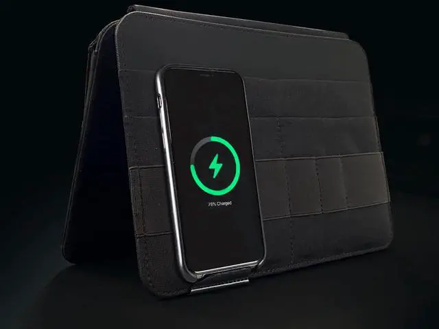 Alt view image 7 of 7 - FOLD PRO Portable Tech Organizer Attachable Device Pouch & Desk Sleeve | Gadget Case for Office and Home | Work-from-Home Essentials | Flexible Backpack Insert | Fits 13"-15"