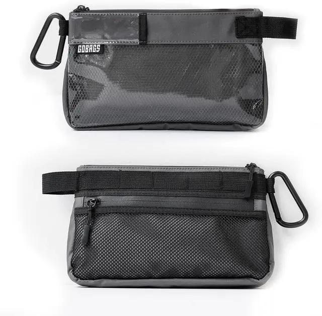 Alt view image 4 of 7 - Production Zipper Bags - Electronics & Camera Accessories Bag - Cable organizer, Gear Accessory Pouch, Travel Camera Essentials (Small, Gray, 2 pack)