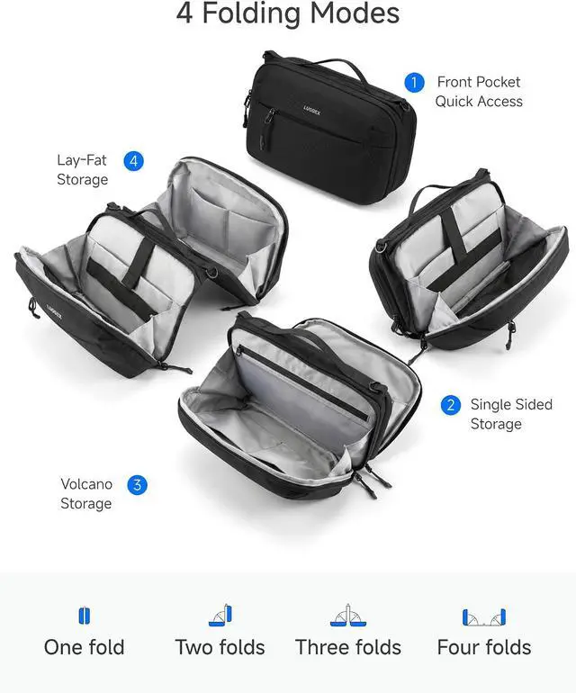 Alt view image 3 of 7 - Electronics Organizer Travel Case, Tech Pouch with Crossbody Strap | Magnetic Design, Dual Accessories Bag, Straps, Hooks, Front pocket, Water Resistant, Waterproof pocket, CBX01 Beige