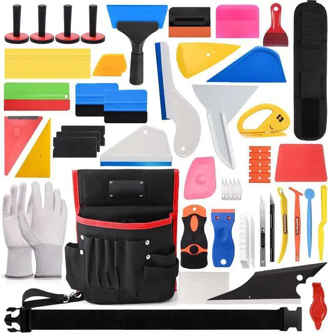 Main image of Vinyl Wrap Tool Window Tint Film Application Kit Includes Wrap Tools Bag Wristband Pouch Vinyl Magnets PPF Squeegee for Car Wrapping, Auto Glass Film & Paint Protection Film Installing