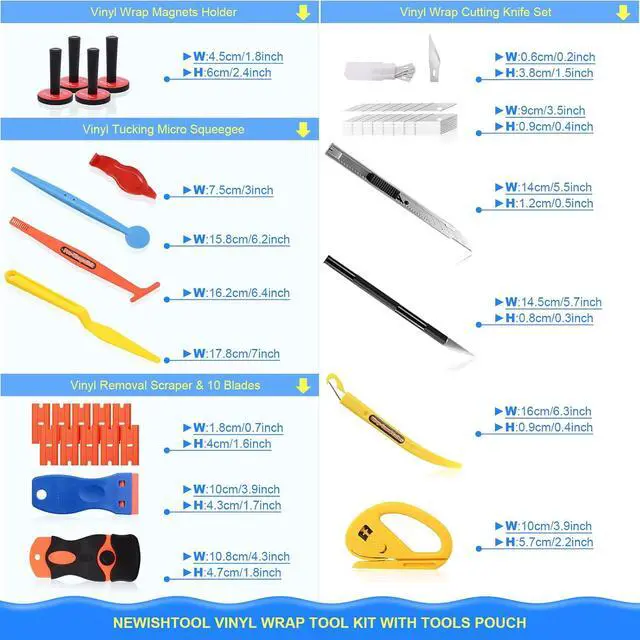 Alt view image 6 of 7 - Vinyl Wrap Tool Window Tint Film Application Kit Includes Wrap Tools Bag Wristband Pouch Vinyl Magnets PPF Squeegee for Car Wrapping, Auto Glass Film & Paint Protection Film Installing