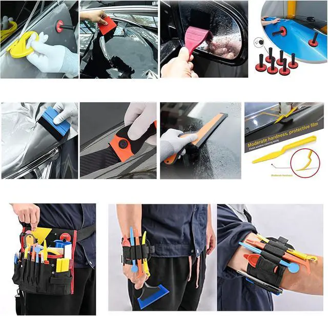 Alt view image 7 of 7 - Vinyl Wrap Tool Window Tint Film Application Kit Includes Wrap Tools Bag Wristband Pouch Vinyl Magnets PPF Squeegee for Car Wrapping, Auto Glass Film & Paint Protection Film Installing