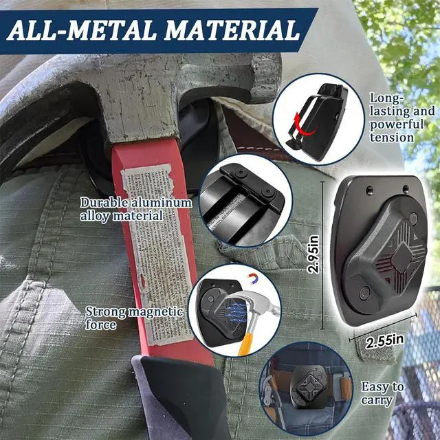 Alt view image 6 of 7 - Magnetic Tool Holder, Full Metal Magnetic Belt Clip Holster for Screws, Nails, Hammer, Pliers, Spanner, Sockets, and Any Magnet Hardware, Great for Electricians, Plumbers, Carpenters, Gift for Men/Dad