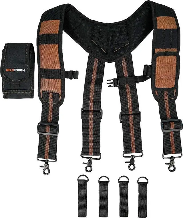Main image of Magnetic Tool Belt Suspenders with Magnetic WristBand for Work Belt Padded Suspenders Constrcution
