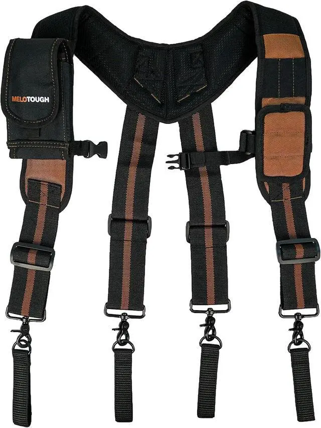 Alt view image 3 of 7 - Magnetic Tool Belt Suspenders with Magnetic WristBand for Work Belt Padded Suspenders Constrcution