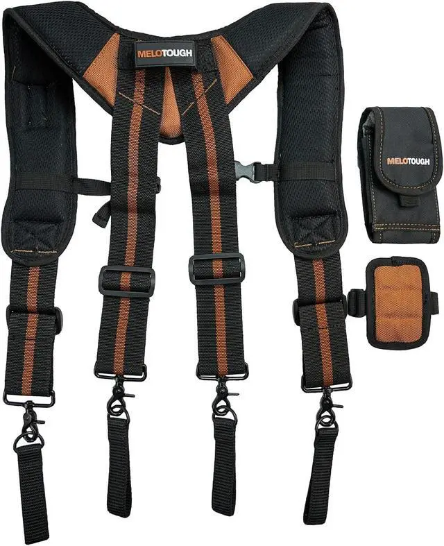 Alt view image 4 of 7 - Magnetic Tool Belt Suspenders with Magnetic WristBand for Work Belt Padded Suspenders Constrcution