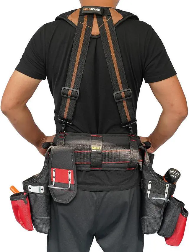 Alt view image 7 of 7 - Magnetic Tool Belt Suspenders with Magnetic WristBand for Work Belt Padded Suspenders Constrcution