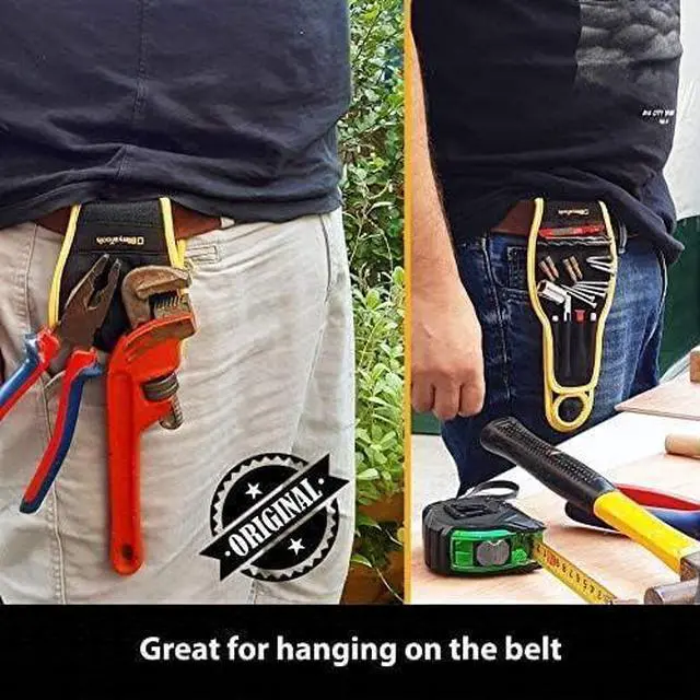 Alt view image 3 of 7 - Magnetic Wristband Yellow - Black Bundle | Super Strong Magnets Holds Screws, Nails, Drill Bit. Unique Wrist Support Design Cool Handy Gadget Gifts