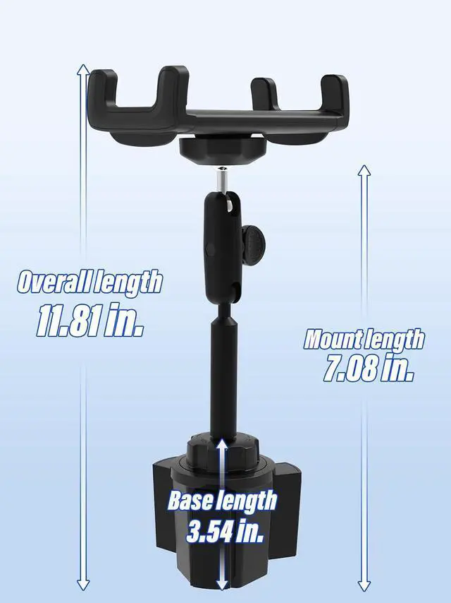 Alt view image 6 of 6 - Metal Arm Cup Holder Car Tablet Mount for 4.7-13" iPad & Phone | 720° Rotation, Adjustable Arm, Cup Holder Tablet Mount,Fit for iPad Pro Air Mini, Galaxy Tab, iPhone