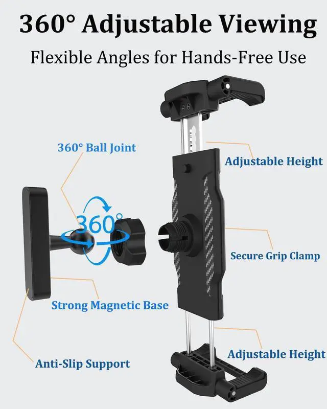 Alt view image 5 of 7 - Magnetic Tablet Holder for iPad, Fits 615.6" Devices | Powerful magnetic holder with adhesive or screw plate for secure viewing in garages, workshops and more.