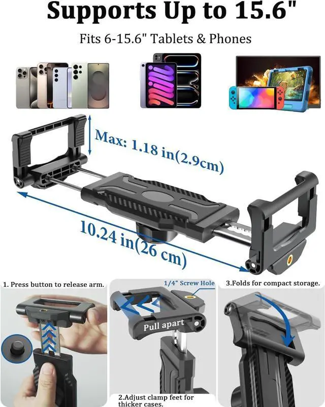 Alt view image 6 of 7 - Magnetic Tablet Holder for iPad, Fits 615.6" Devices | Powerful magnetic holder with adhesive or screw plate for secure viewing in garages, workshops and more.
