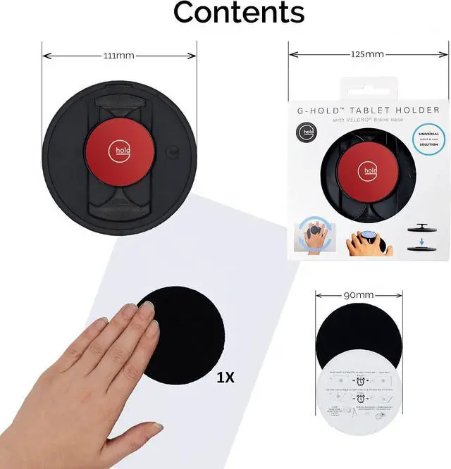 Alt view image 4 of 7 - Comfort Tablet Holder Works with Any Device, Universal, Ergonomic, Rotating, Folds Flat and Adjustable (Red)