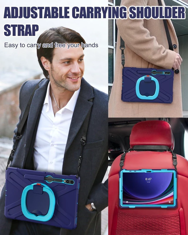 Alt view image 5 of 6 - for SAM-SUNG Galaxy Tab S9 FE+/S9+/S8+/S7+ Plus Case - Navy Blue