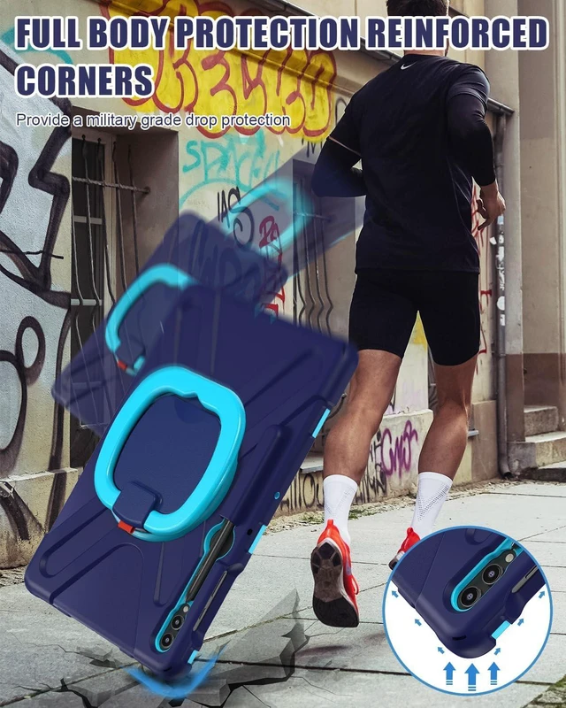 Alt view image 6 of 6 - for SAM-SUNG Galaxy Tab S9 FE+/S9+/S8+/S7+ Plus Case - Navy Blue