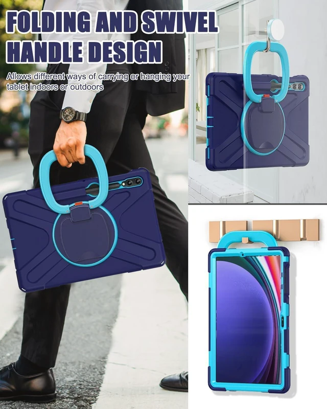 Alt view image 4 of 6 - for SAM-SUNG Galaxy Tab S9 FE+/S9+/S8+/S7+ Plus Case - Navy Blue