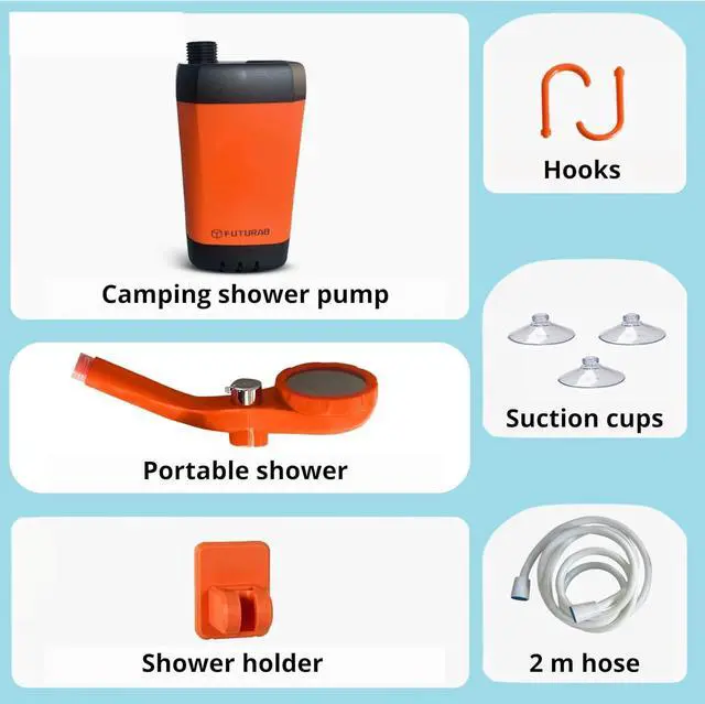 Alt view image 6 of 7 - Portable Camping Shower 6000mAh Rechargeable - Outdoor Camp Shower Pump with ligent Digital Display, for Hiking, Travel, Pet Bath, Car Washing - Filtered Shower Head, Multiple Spray Modes