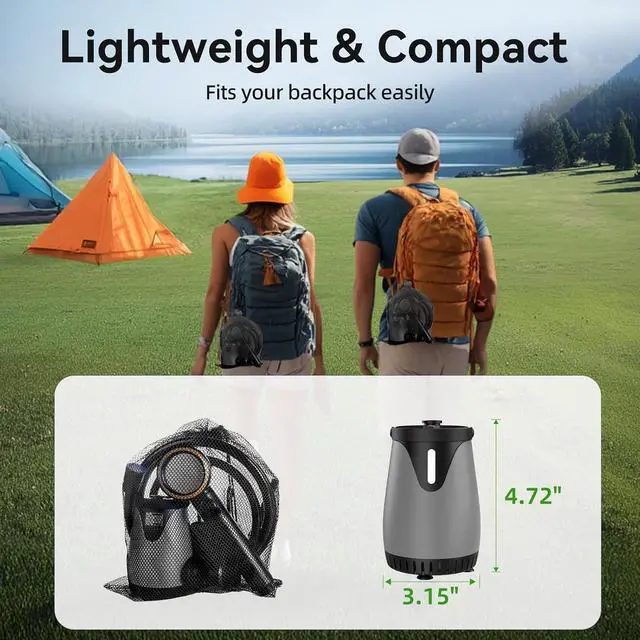 Alt view image 6 of 7 - New Gen Portable Camping Shower, Long-Lasting 6000mAh Rechargeable Camp Shower with Shower Head & Sprayer,Upgraded Pressure,5 Spray Modes,IPX8 Waterproof Outdoor Camp Pump for Hiking, Travel, Car, Pet