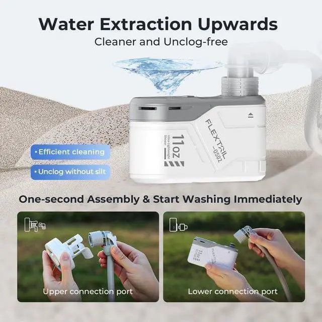 Alt view image 6 of 7 - MAX Shower Portable Shower for Camping, Rechargeable Outdoor Camping Shower, Portable Shower Pump with USB-C,Shower Pump for Hiking, Car wash, Pet Cleaning, Beach Vacations