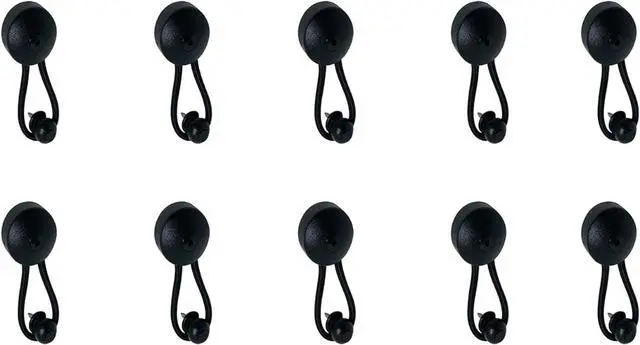 Main image of Black Bungee Shock Cord Cover Clips and Lacing Knobs Combination Pull Tie Down Tarp Canvas Knobs for Marine Boat, Yacht, Truck, Trailer Car and RV Covers (10pcs)
