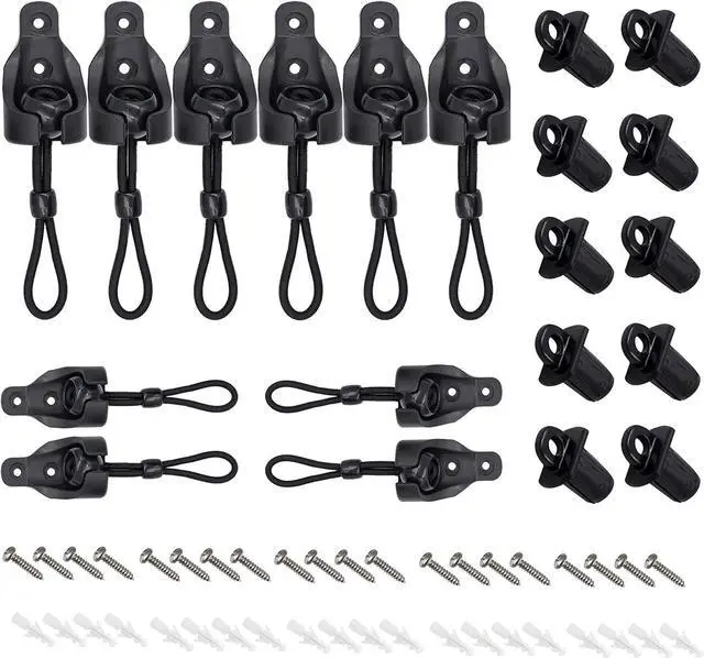 Main image of Sunshade Replacement Accessories, Bungee End Cap Kit Black 5 Sets | Suitable for Coolaroo External Roller Blinds, coolaroo replacement parts,coolaroo bungee tie down