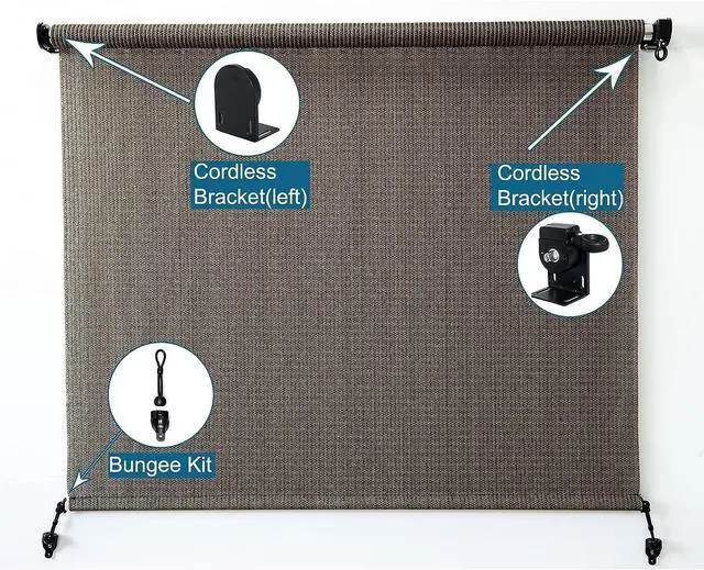 Alt view image 2 of 7 - Sunshade Replacement Accessories, Bungee End Cap Kit Black 5 Sets | Suitable for Coolaroo External Roller Blinds, coolaroo replacement parts,coolaroo bungee tie down