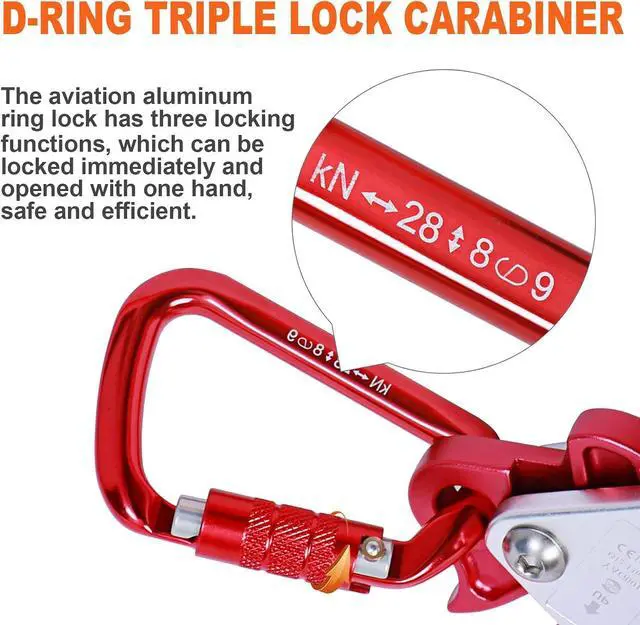 Alt view image 4 of 7 - Steel Wire Core Flipline 1/2" X 12', Tree Climbing Flip Line Kit | Adjustable Lanyard kit with triple lock carabiner adjuster, swivel snap, Fall protection gear for tree climber, arborist