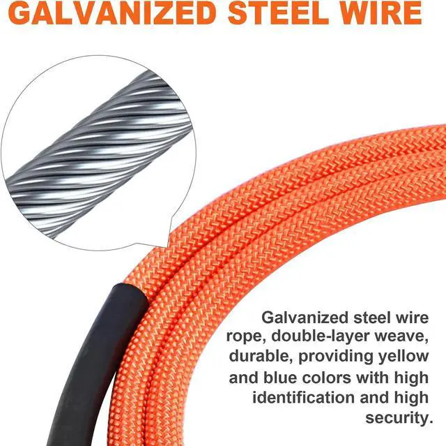 Alt view image 3 of 7 - Steel Wire Core Flipline 1/2" X 12', Tree Climbing Flip Line Kit | Adjustable Lanyard kit with triple lock carabiner adjuster, swivel snap, Fall protection gear for tree climber, arborist