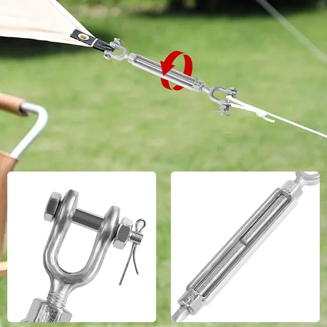 Alt view image 2 of 7 - 2Pack Heavy Duty Turnbuckle 1/2*6 Inch,2200 lbs Working Load Limit, Weather Resistant,Hot Dipped Galvanized Steel Jaw and Jaw Turnbuckle for Tractor, Wire Rope Tension, Sun Shade Tent, Treehouse, Deck