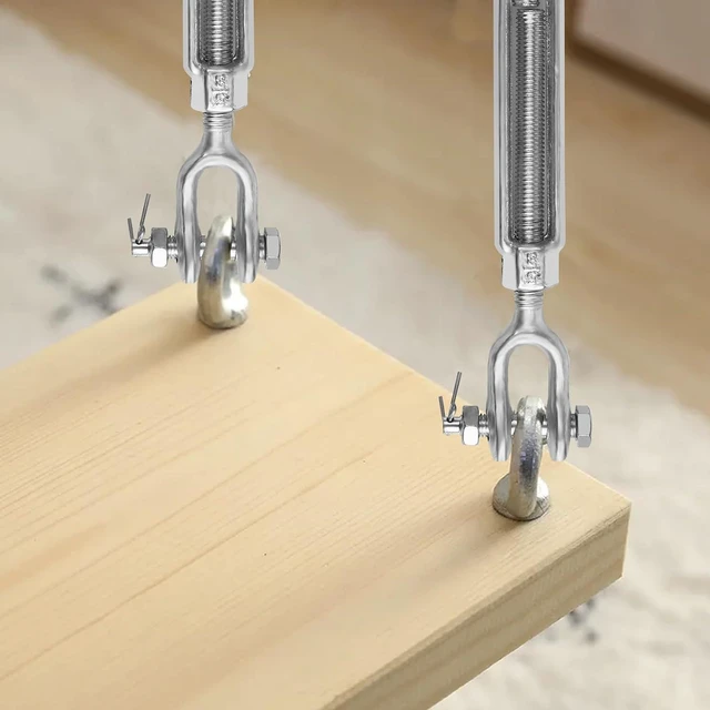 Alt view image 6 of 7 - 2Pack Heavy Duty Turnbuckle 1/2*6 Inch,2200 lbs Working Load Limit, Weather Resistant,Hot Dipped Galvanized Steel Jaw and Jaw Turnbuckle for Tractor, Wire Rope Tension, Sun Shade Tent, Treehouse, Deck