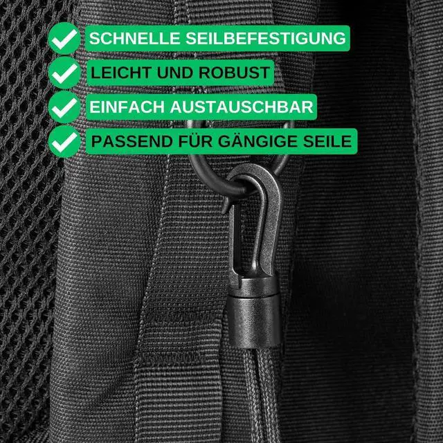 Alt view image 2 of 7 - Plastic Carabiner Hook, DIY Plastic Hook for Rubber Rope, Lead, Cord Hook with Plug-In System, Tarpaulin Rope, Tensioner, Rubber Lead, Rope Hook