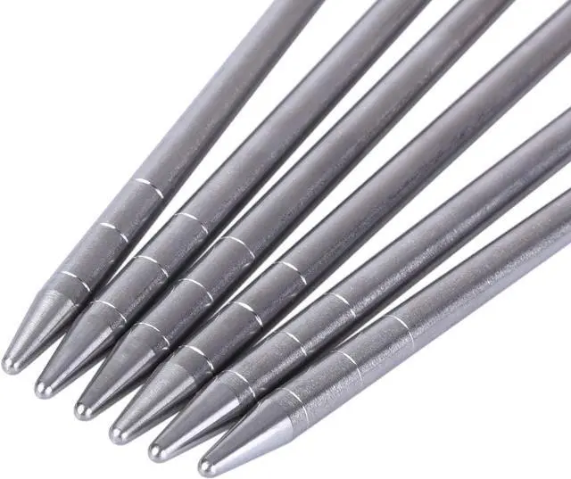 Alt view image 3 of 7 - 6-Pack Titanium Tent Stakes 20/24/30/35/40cm with Reflective Ropes Ultralight Backpacking Stakes for Camping, Hiking, Picnic, Corrosion-Resistant & Durable Ground Pegs Ti4012P