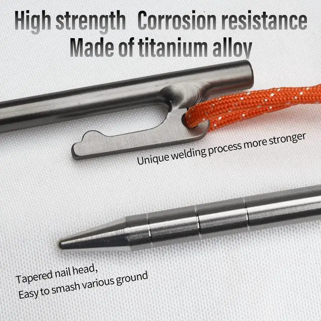 Alt view image 3 of 7 - Tent Pegs Stakes Lightweight Snowfield Grassland Heavy Duty Tent Nails for Outdoor Camping Hiking and Plant Support Garden Stakes 4pcs/6pcs (8×350mm-6pcs)